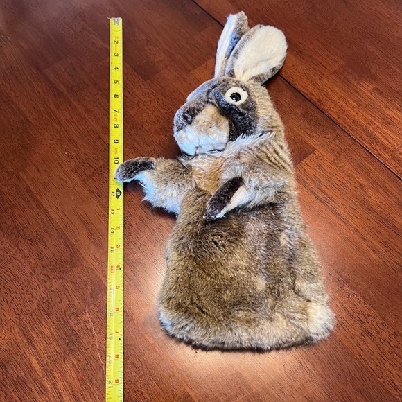 Folkmanis Rabbit Stage Puppet Long Eared Bunny Hand Puppet Realistic Brown 19” - Picture 8 of 9
